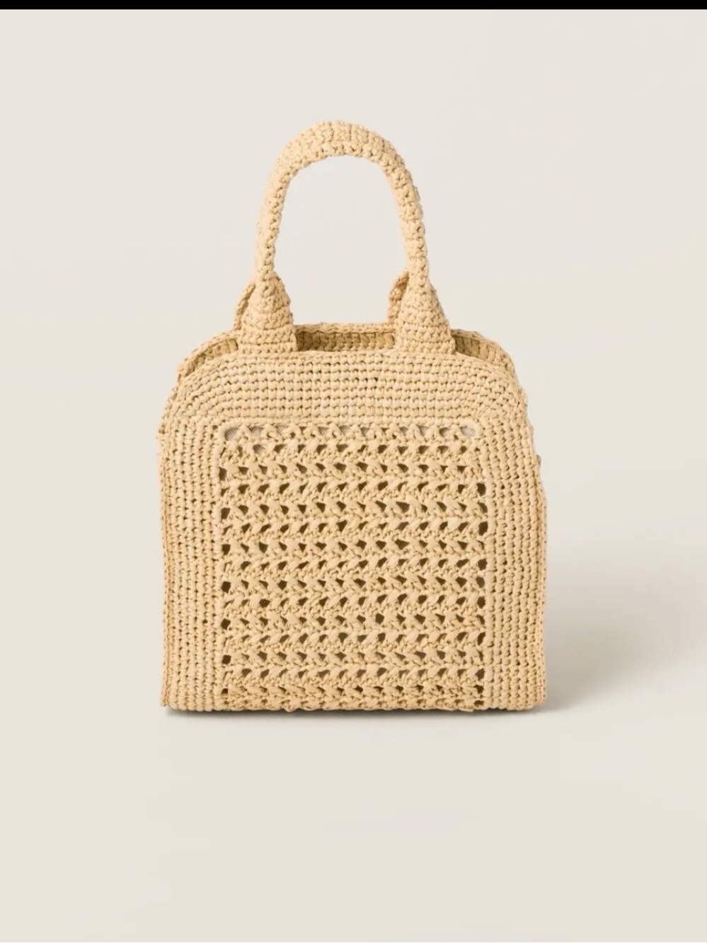 MIU MIU
Raffia-Effect Crochet Tote Bag - Picture 4 of 8